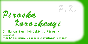 piroska koroskenyi business card